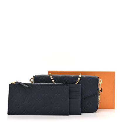 Louis Vuitton Empreinte Pochette Felicie Chain Wallet Navy 13 of 13