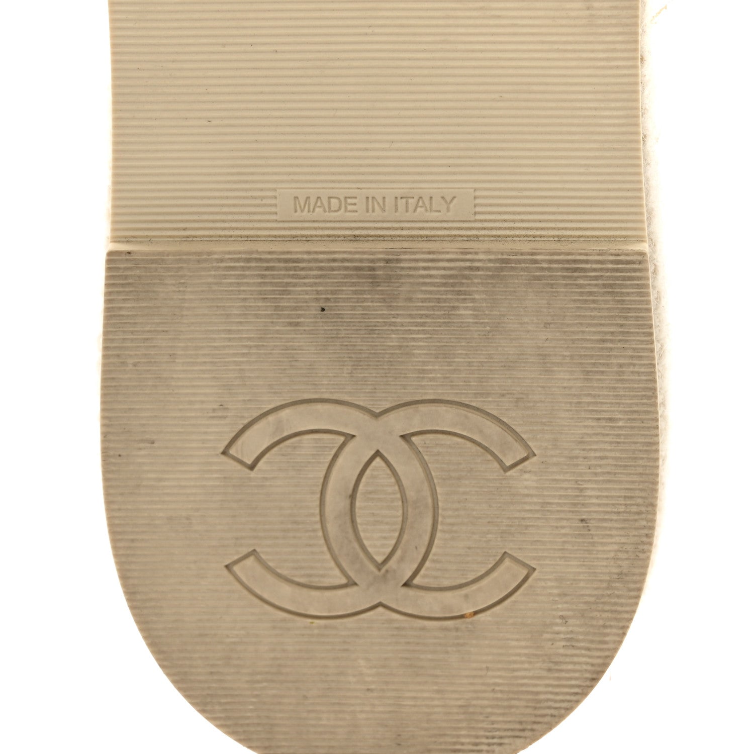 Chanel Wool Alpaca Chain CC Slide Sandals  39 Ivory 7 of 10