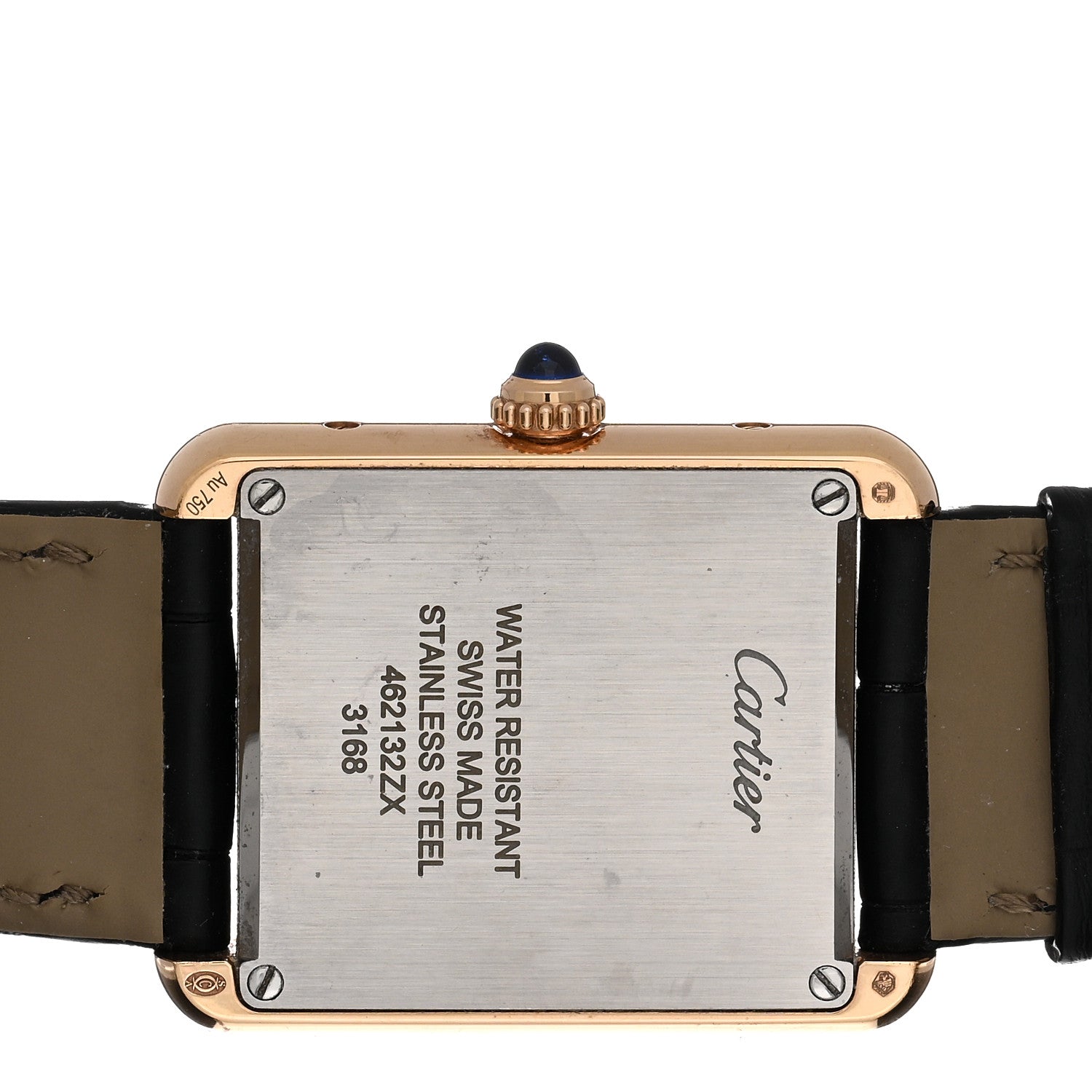 Cartier Stainless Steel 18K Pink Gold Alligator 24mm Tank Solo Quartz Watch 4 of 5