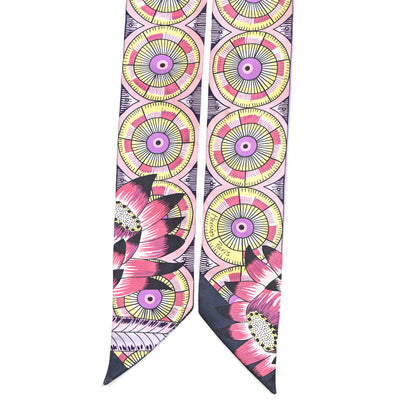 Hermes Silk The Savana Dance Twilly Mauve Jaune Rose 2 of 6