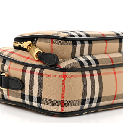 Burberry Calfskin Vintage Check Camera Bag Archive Beige 9 of 10