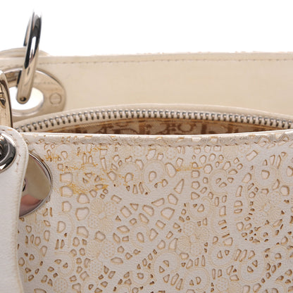 Christian Dior Laced Calfskin Medium Lady Dior Off White 12 of 12