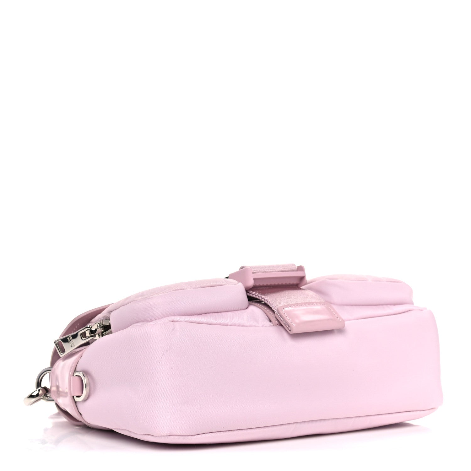 Prada Re-Nylon Spazzolato Double Pocket Buckle Shoulder Bag Alabastro 4 of 9