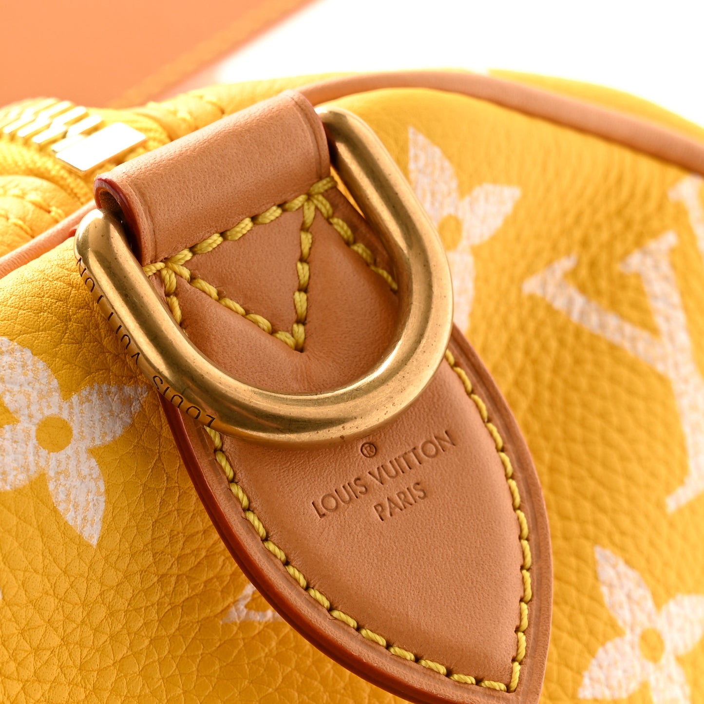 Calfskin Monogram Speedy P9 Bandouliere 40 Jaune Mat