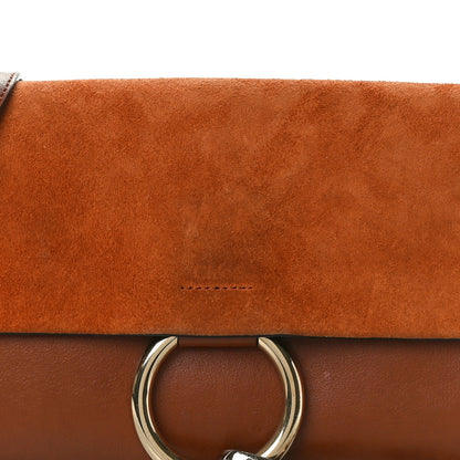 Chloe Suede Calfskin Small Faye Shoulder Bag Tobacco 7 of 11