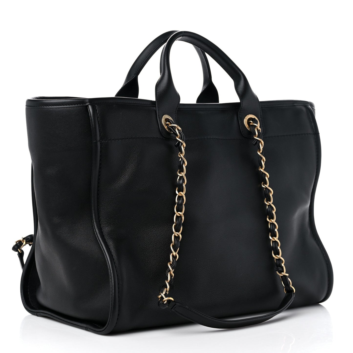 Calfskin Medium Deauville Tote Black Multicolor