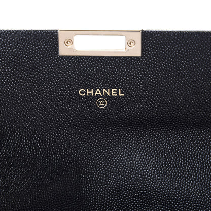Chanel Caviar Quilted Large Golden Class Gusset Flap Wallet Black 7 of 7