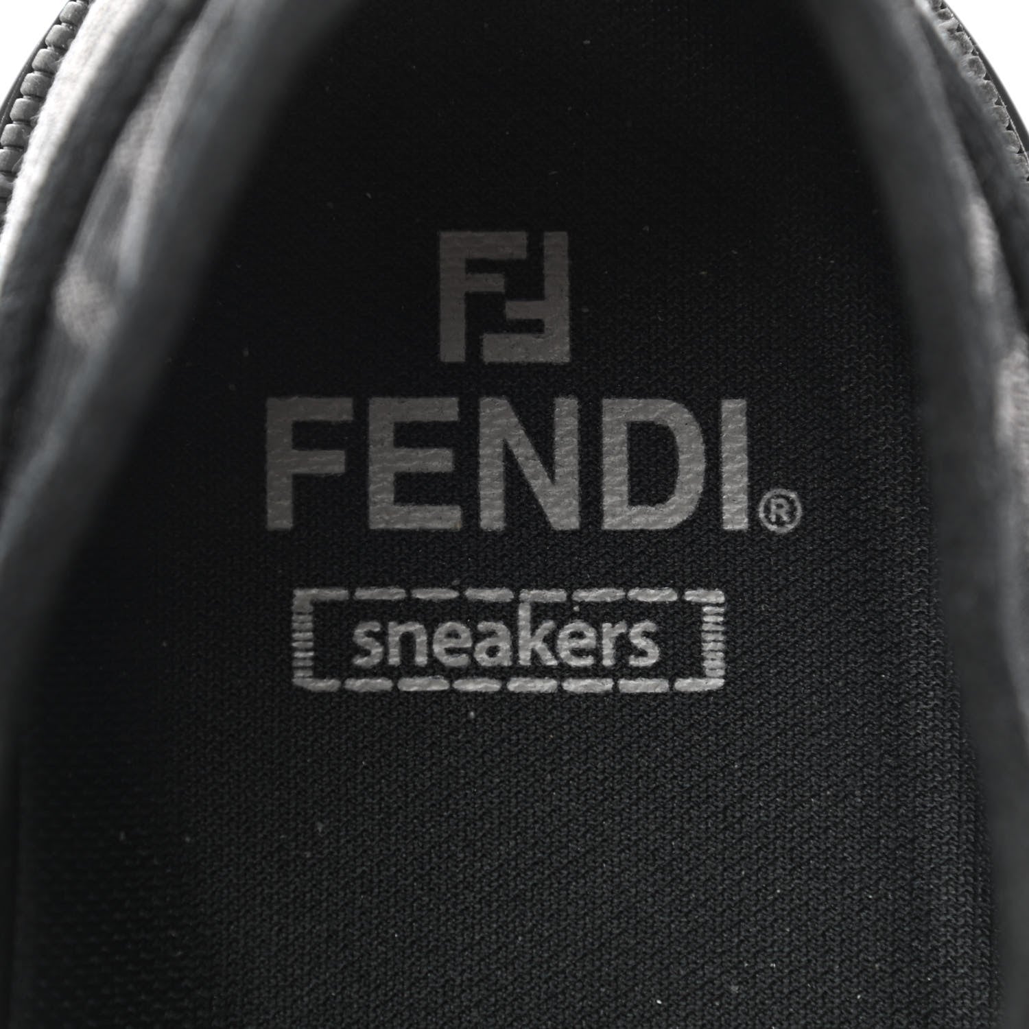 Fendi Fabric Jacquard Rubber FF Mens Domino Sneakers 11 Asfalto Black 8 of 10