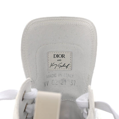 Christian Dior X KENNY SCARF Technical Canvas Oblique Patch Mens B23 High Top Sneakers 37 White Blue 6 of 9