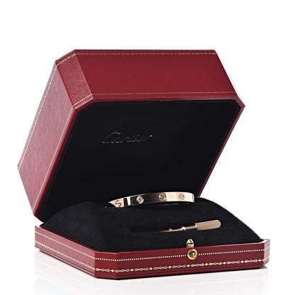 Cartier 18K Pink Gold 4 Diamond LOVE Bracelet 17 8 of 8