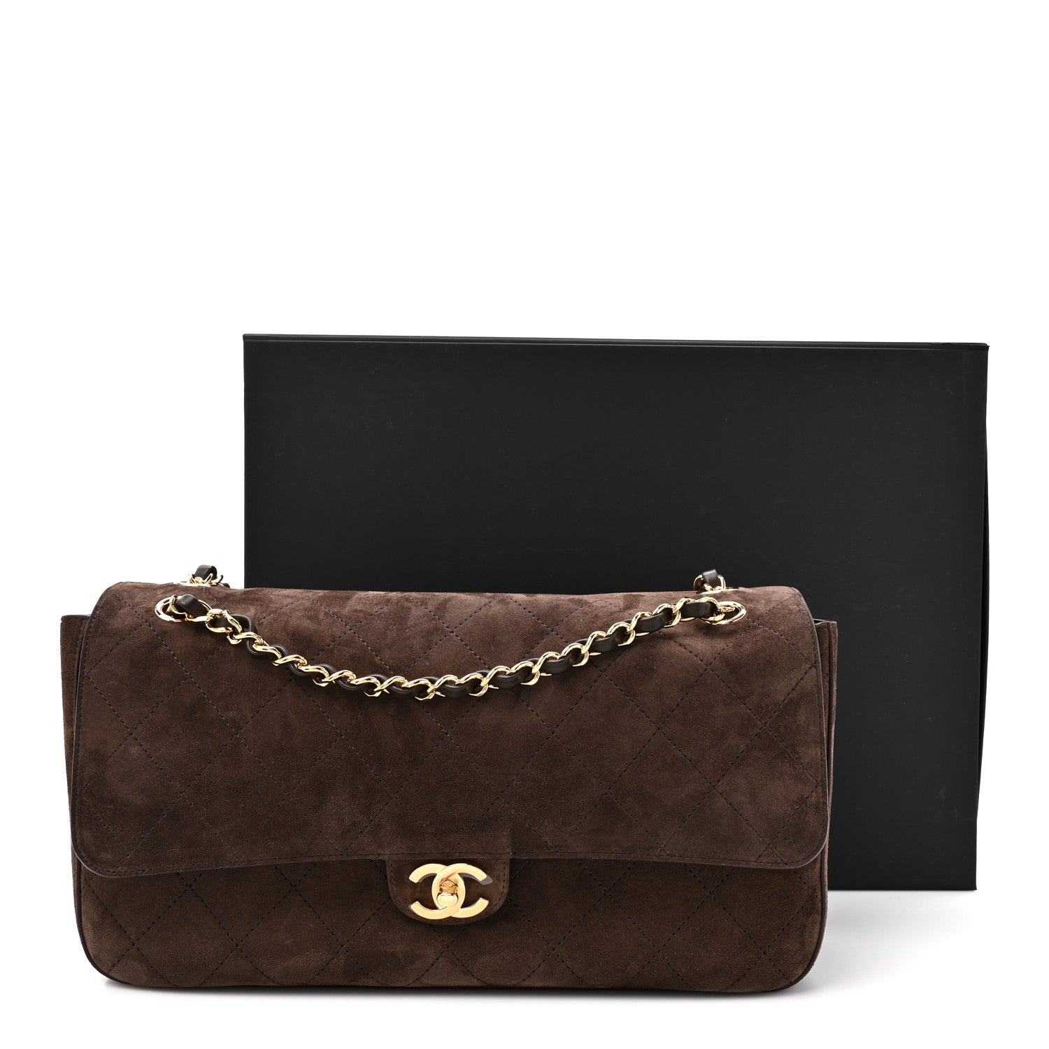 Chanel Suede Calfskin Small Souplissimo Maxi Flap Dark Brown 11 of 11