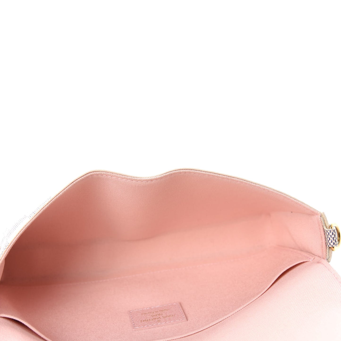 Damier Azur Pochette Felicie Chain Wallet Rose Ballerine