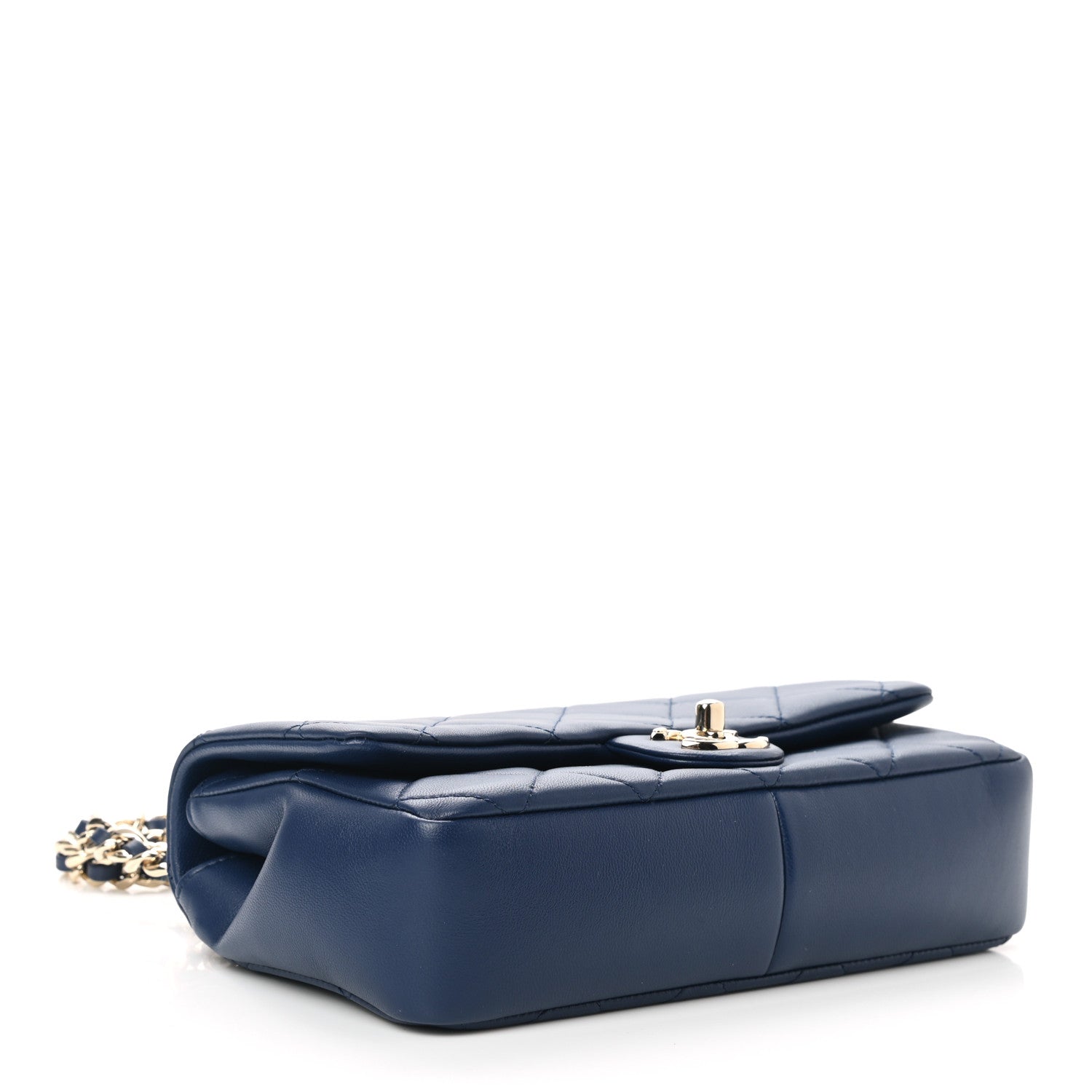 Chanel Lambskin Quilted Resin Bi-Color Chain Flap Bag Navy 4 of 12