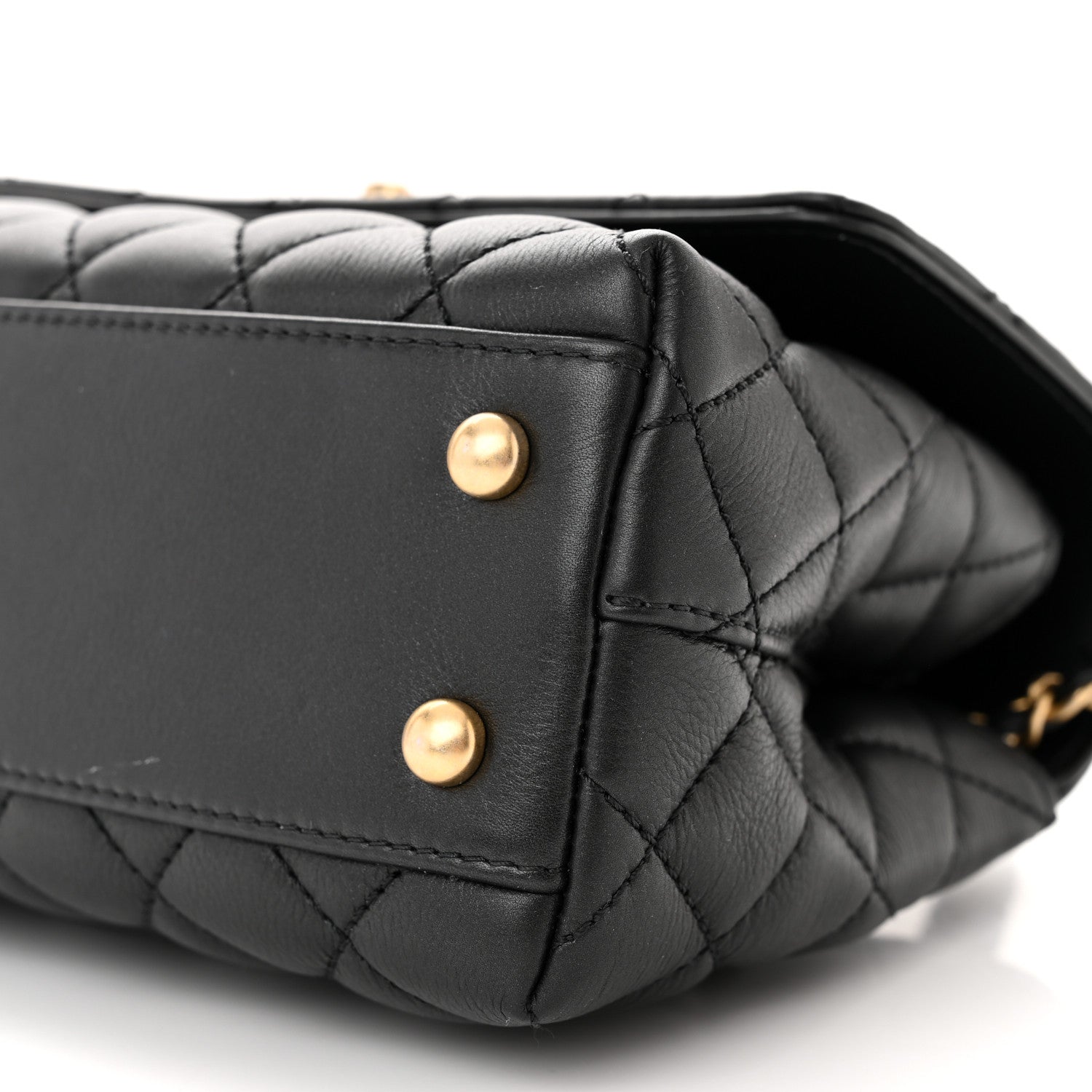 Chanel Calfskin Strass Quilted Mini Coco Handle Flap Black 10 of 11
