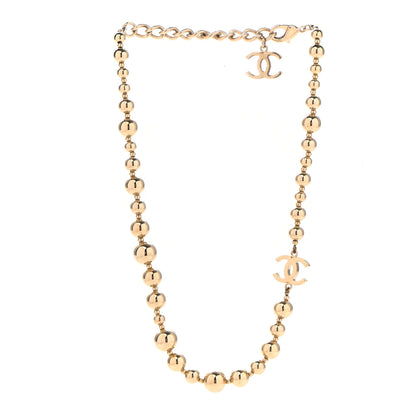 Chanel Metal Bead CC Necklace Gold 3 of 6