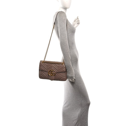 Gucci Calfskin Matelasse Medium GG Marmont Shoulder Bag Porcelain Rose 2 of 10
