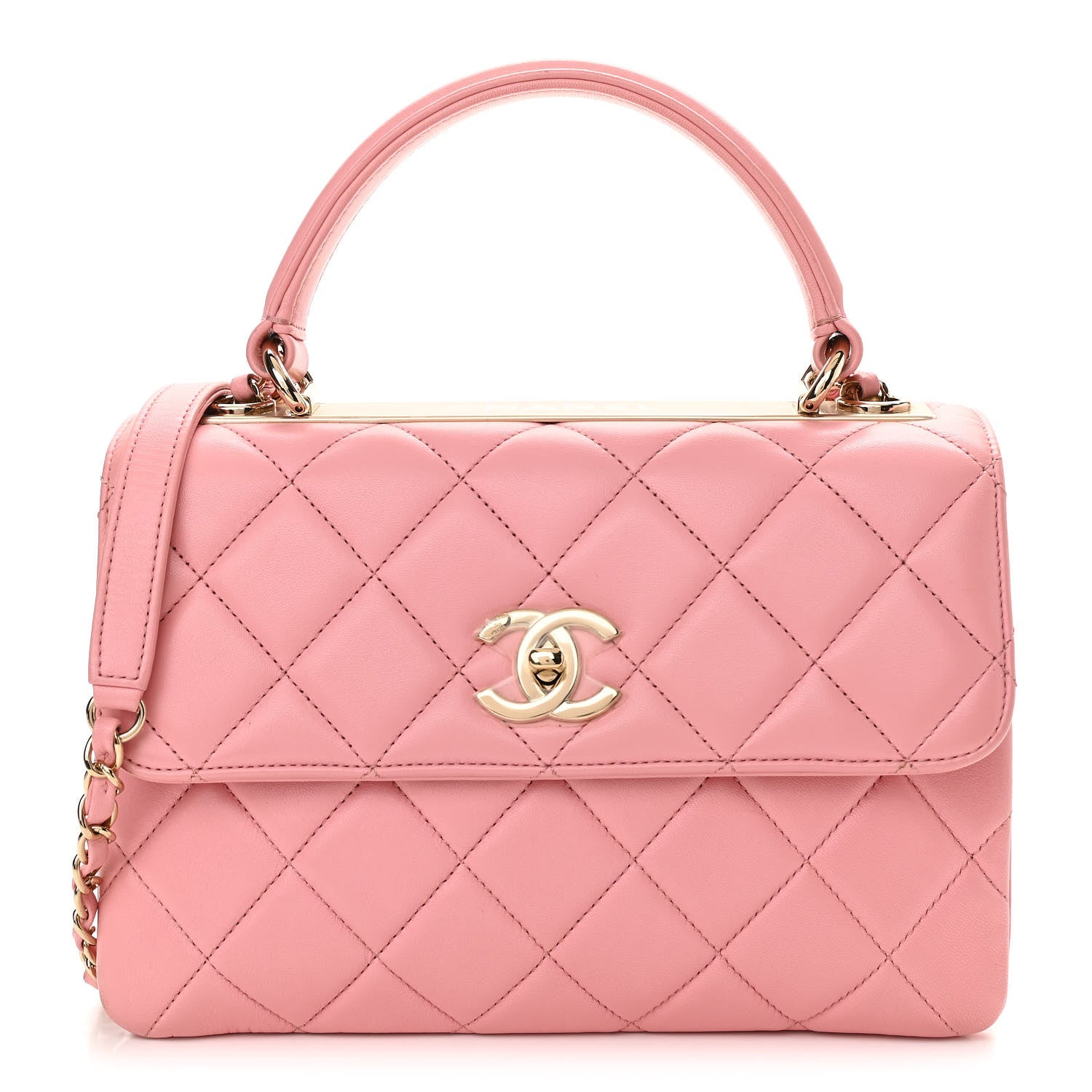 Chanel Lambskin Quilted Small Trendy CC Flap Dual Handle Bag Light Pink 1 of 9
