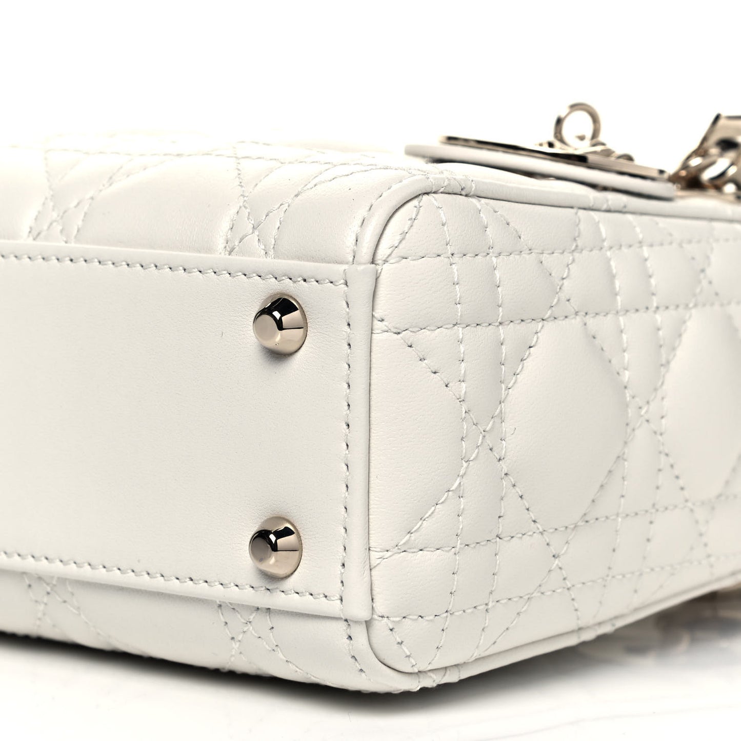 Lambskin Cannage Mini Lady Dior White