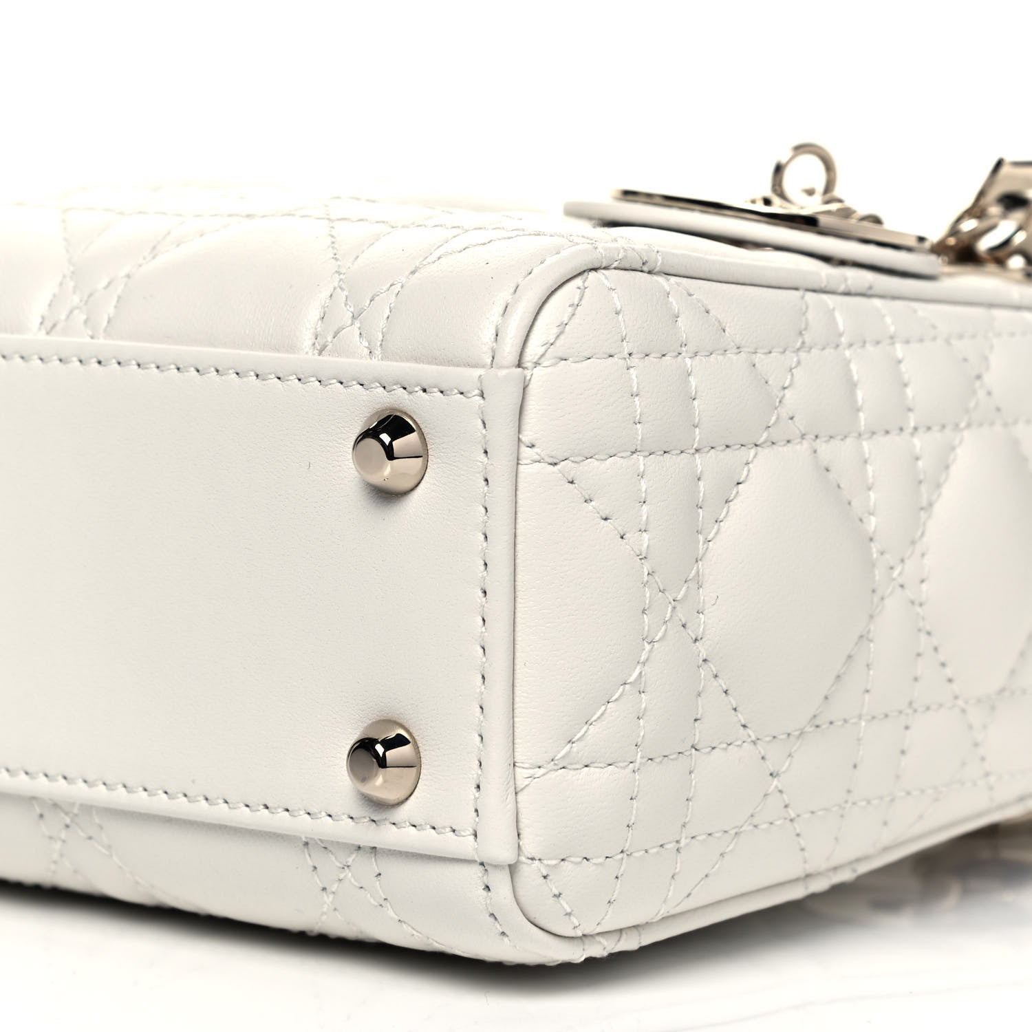 Christian Dior Lambskin Cannage Mini Lady Dior White 9 of 9