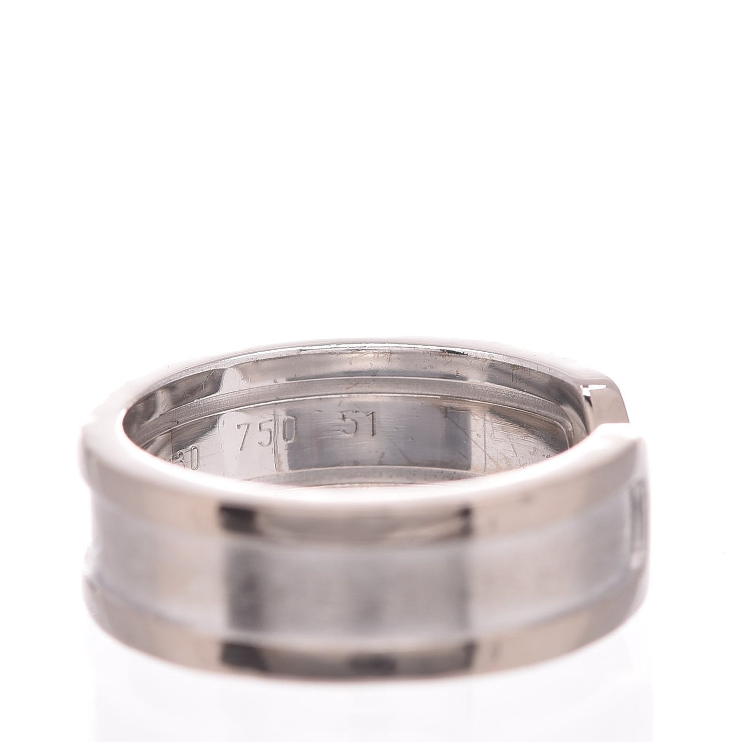 18K White Gold 7mm C De Ring 51 5.75
