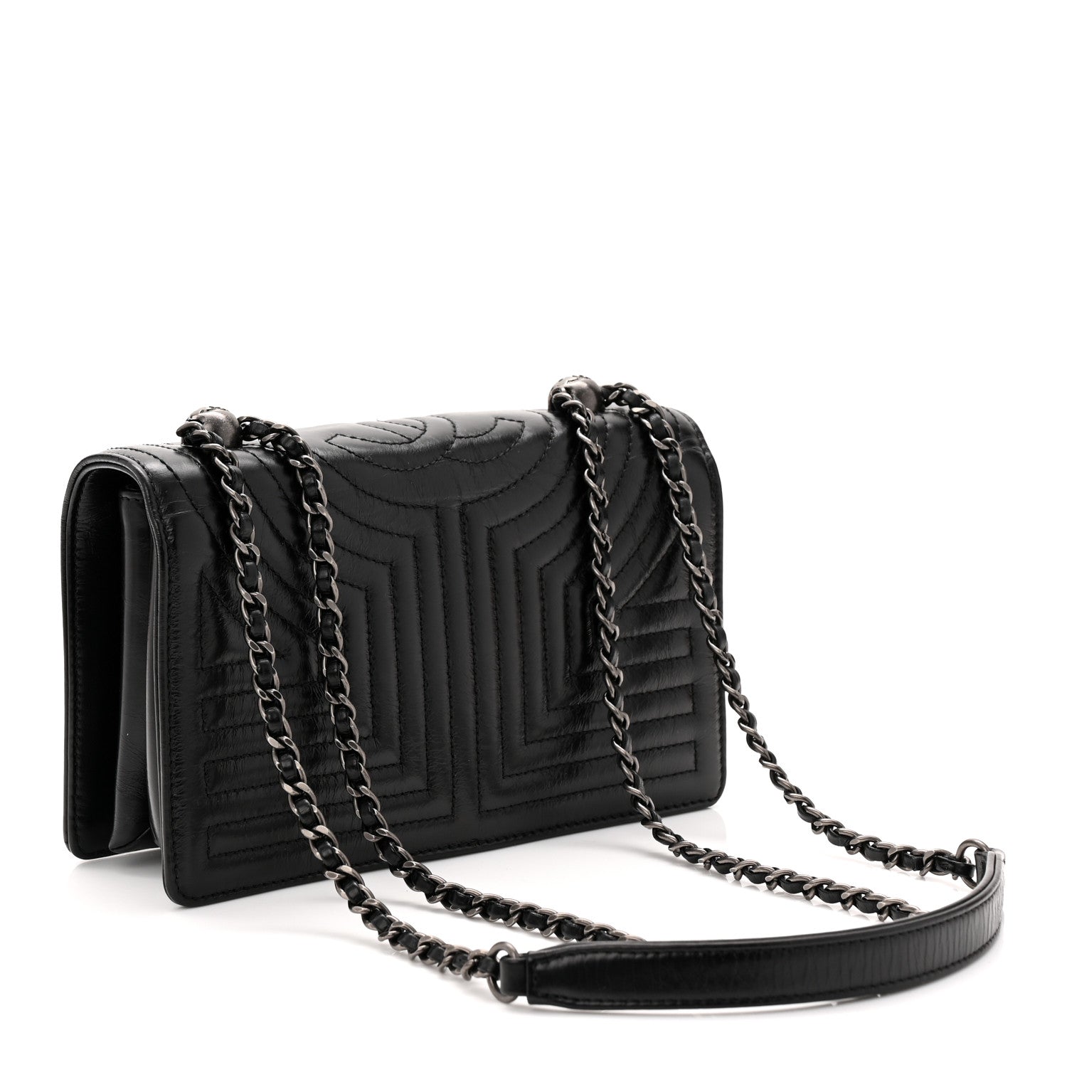 Chanel Glazed Calfskin Quilted Small Korean Garden Flap Black 3 of 10