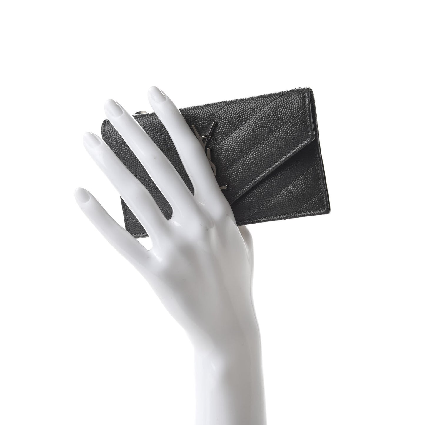 Grain De Poudre Matelasse Chevron Monogram Compact Wallet Storm