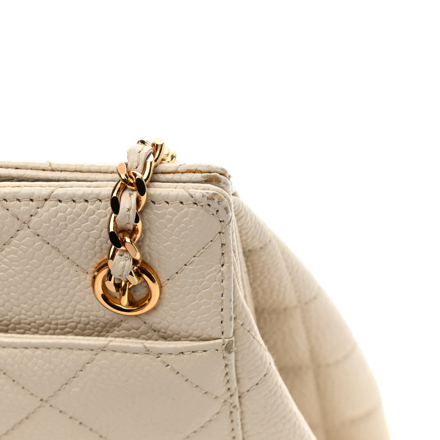 Chanel Caviar Quilted Small Chain Shoulder Bag White 11 of 17