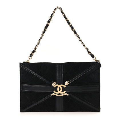 Chanel Suede Union Jack Clutch Black 1 of 10