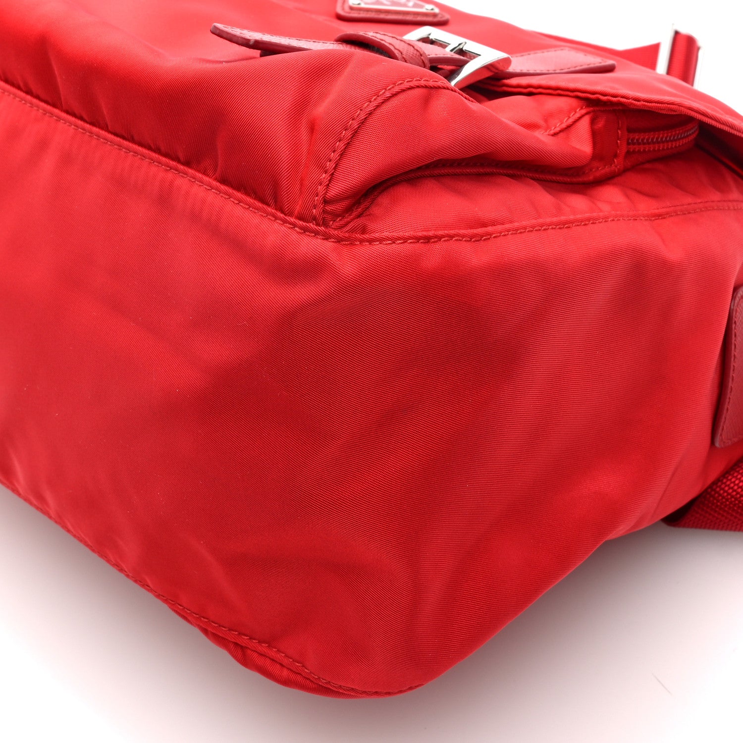 Prada Tessuto Nylon Saffiano Messenger Bag Rosso 9 of 9