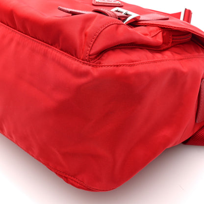 Prada Tessuto Nylon Saffiano Messenger Bag Rosso 9 of 9
