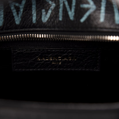 Balenciaga Agneau Arena Graffiti All Over XS Bazar Shopper Tote Black Multicolor 8 of 10
