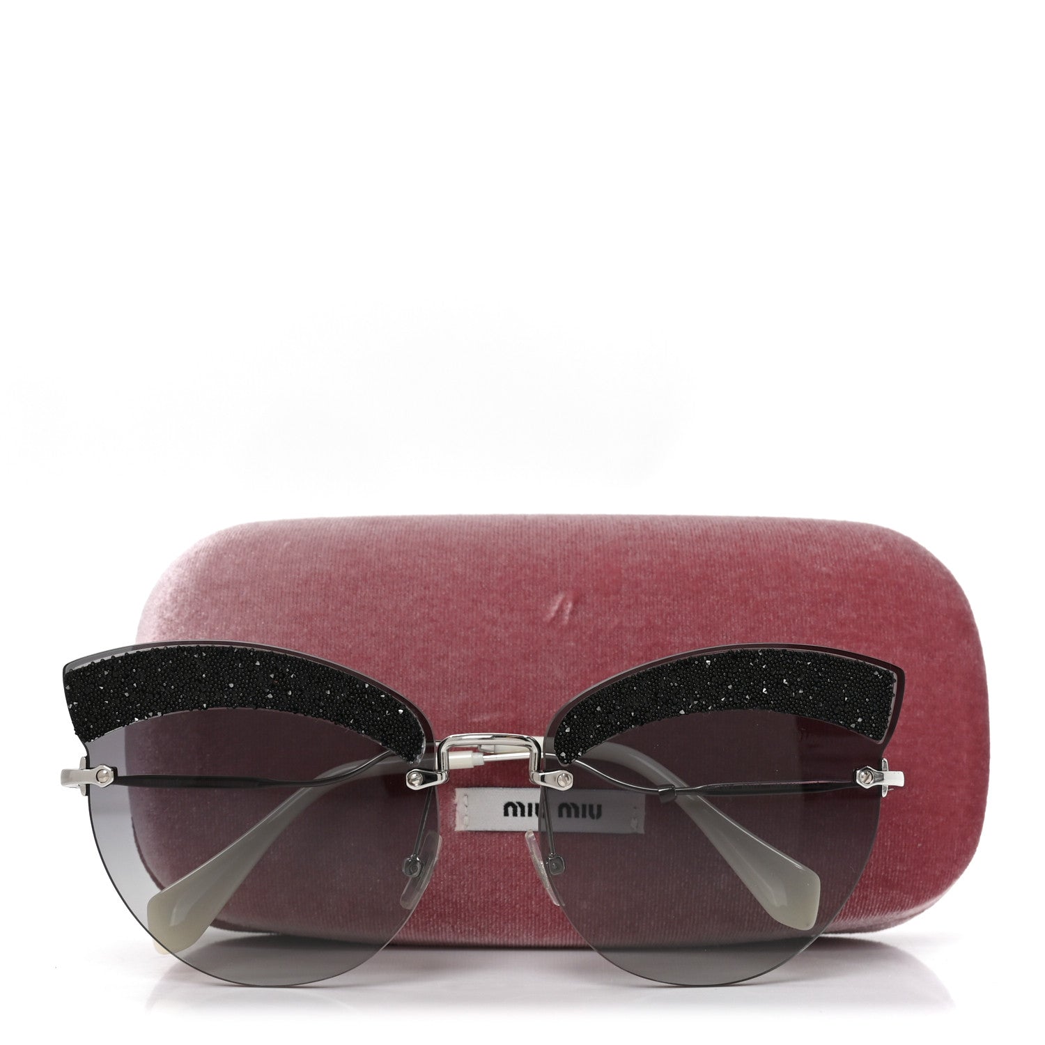 Miu Miu Acetate Glitter Cat Eye Sunglasses SMU58T Black 7 of 7