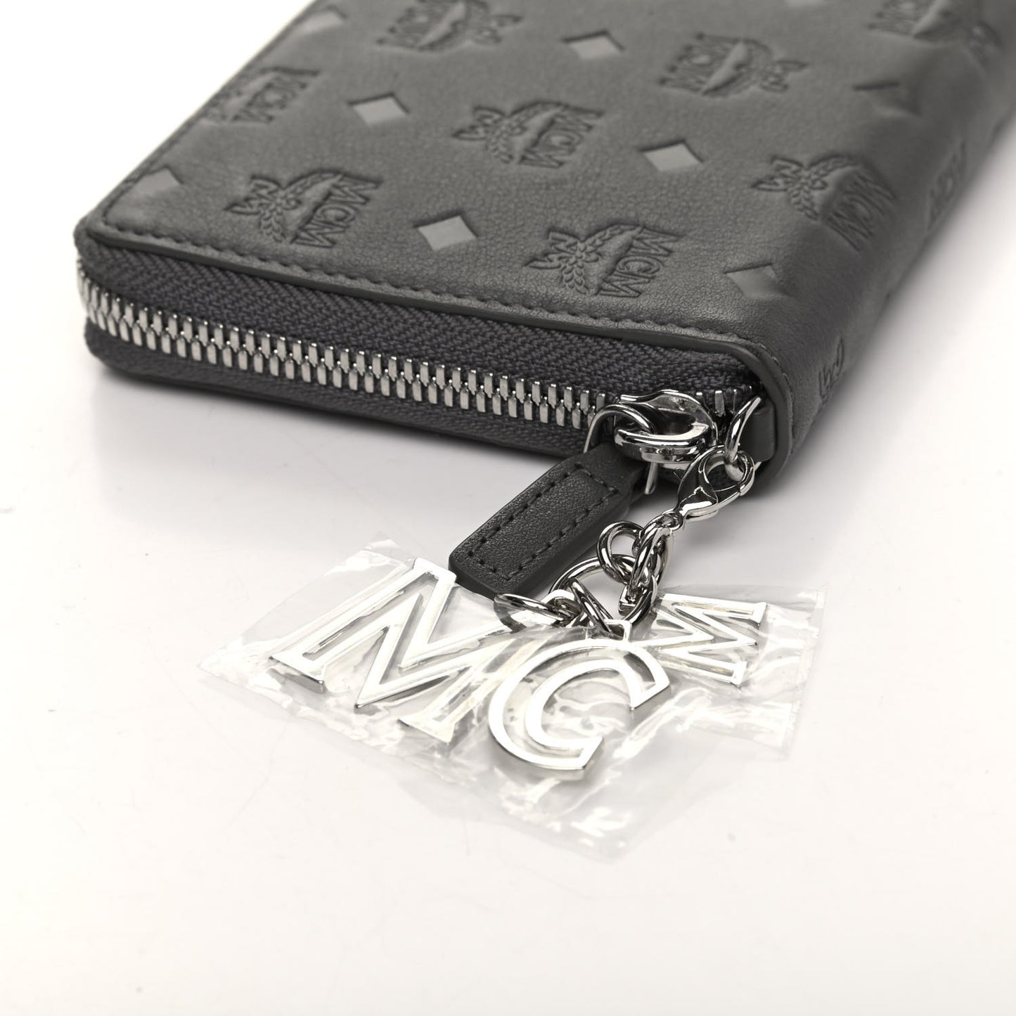Calfskin Ottomar Monogram Klara Zip Wallet Grey