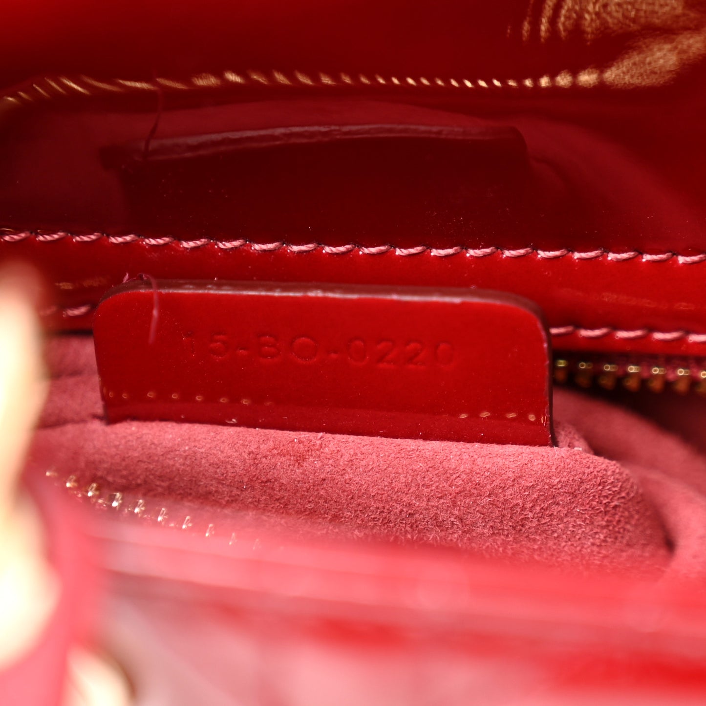 Patent Cannage Mini Lady Dior Red