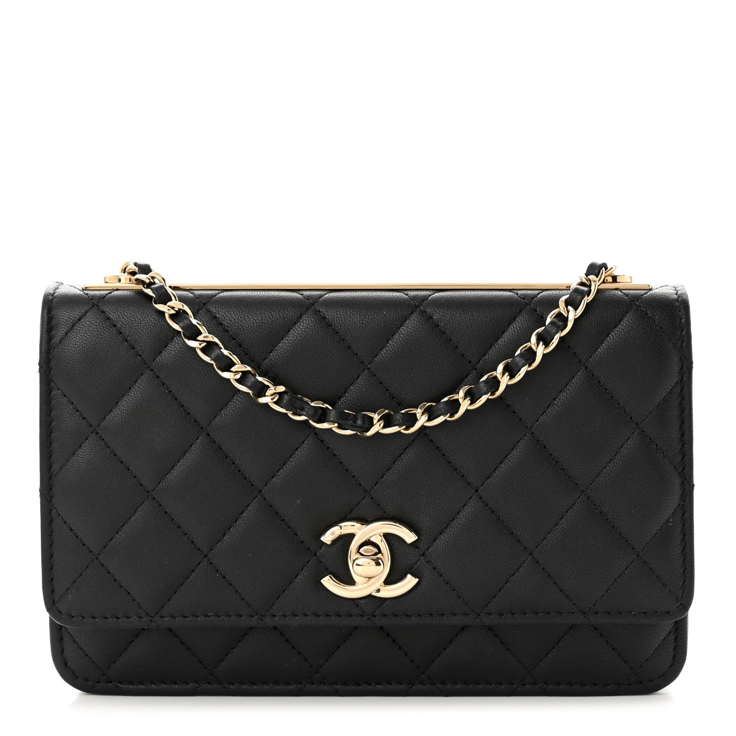 Chanel Lambskin Quilted Trendy CC Wallet On Chain WOC Black 1 of 12