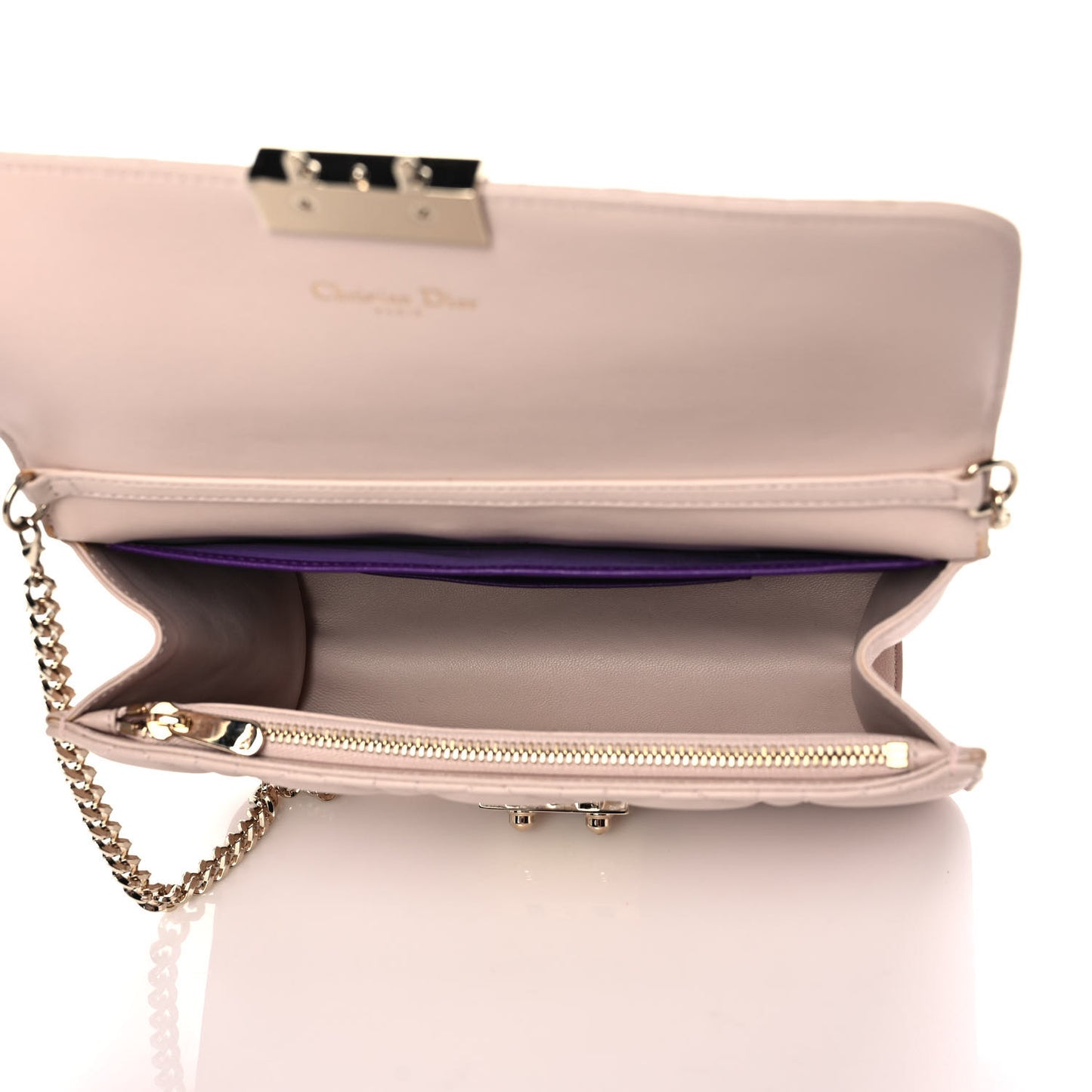 Lambskin Cannage Miss Dior Promenade Pouch Rose Poudre