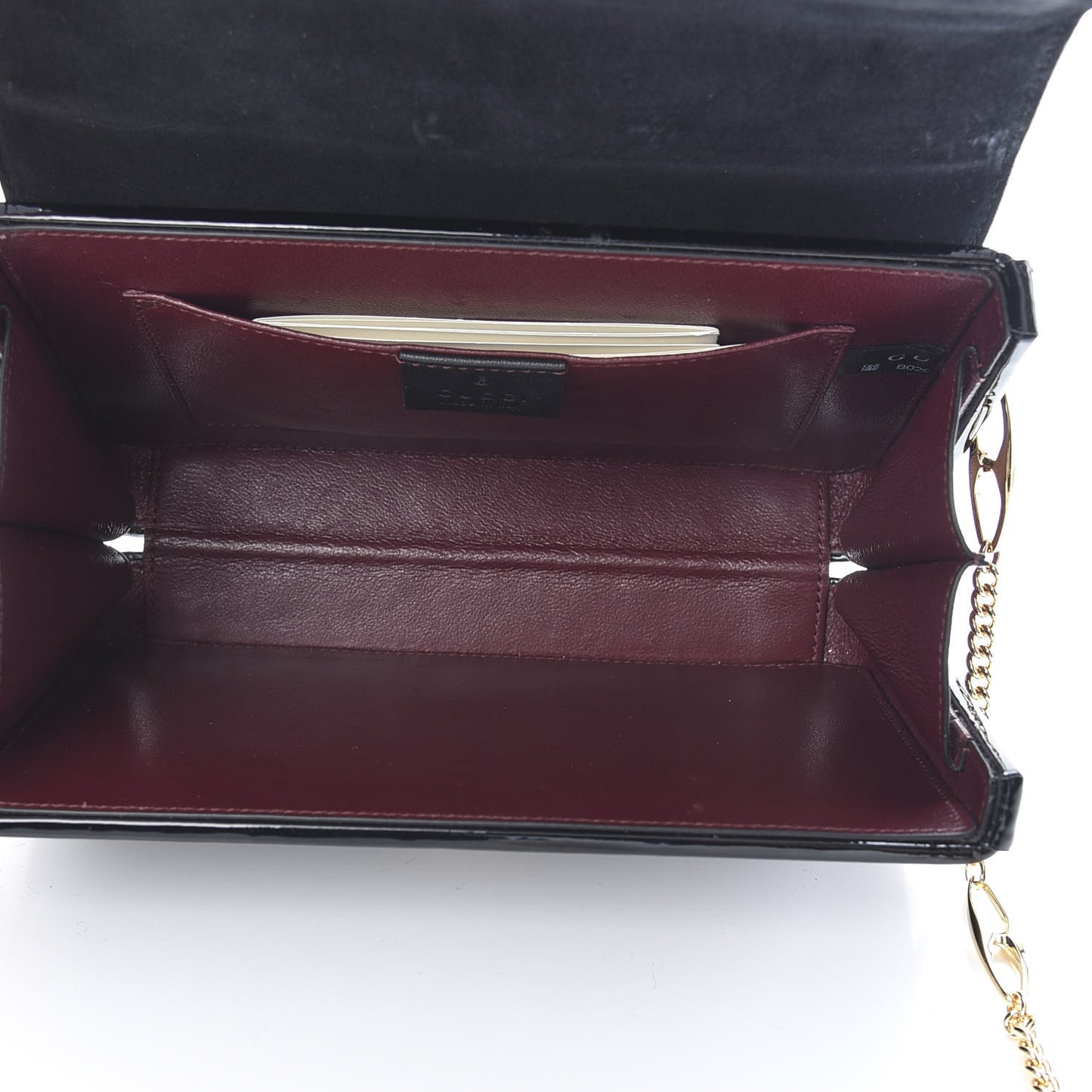 Mousse Top Patent Mini Sylvie 1969 Top Handle Bag Black