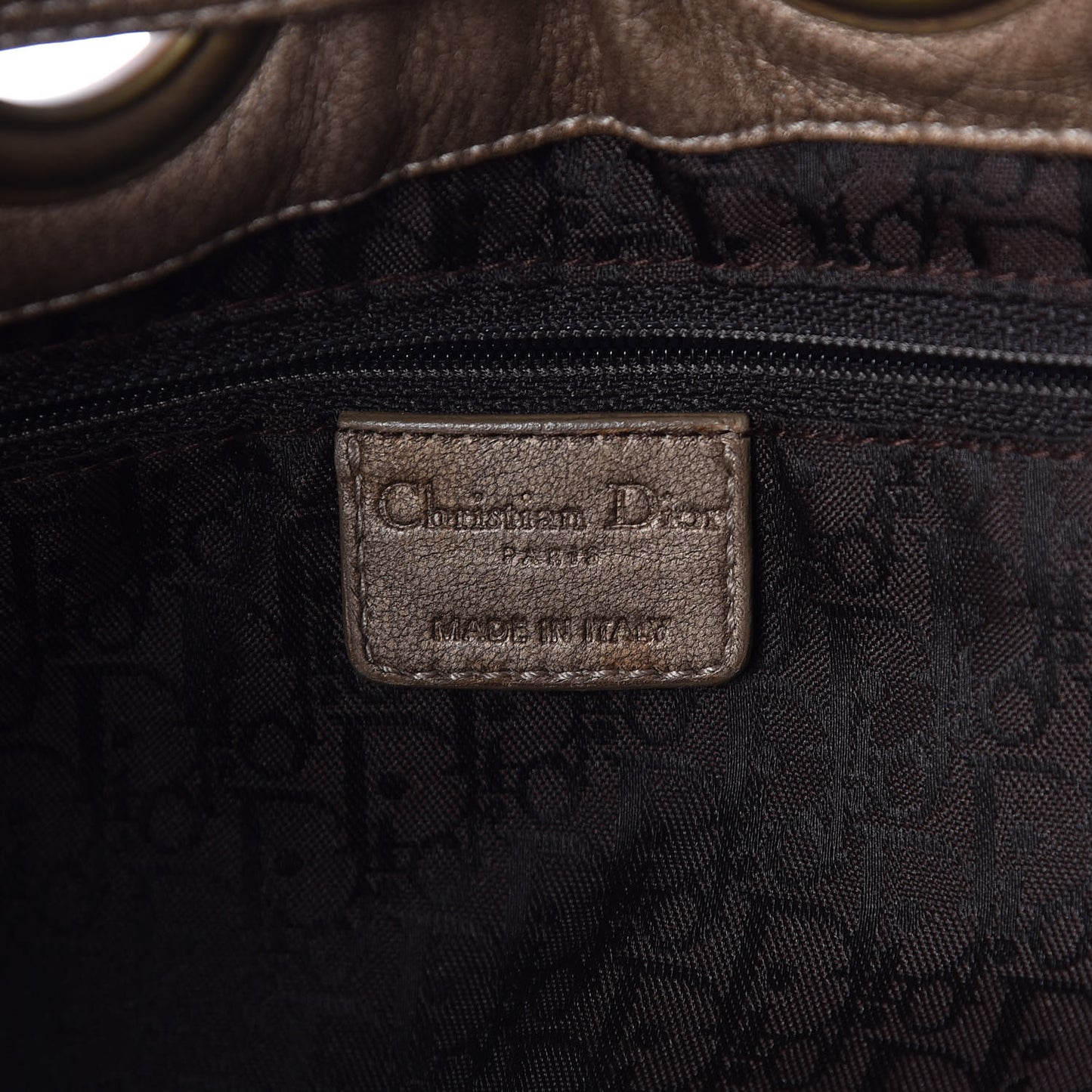 Lambskin Cannage Drawstring Bag Bronze