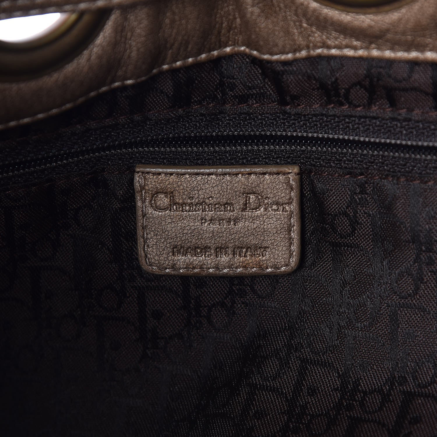 Christian Dior Lambskin Cannage Drawstring Bag Bronze 6 of 9