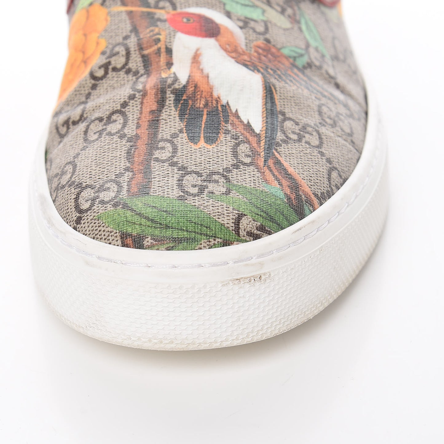 GG Supreme Monogram Tian Mens Dublin Slip On Sneakers 13 Beige Multicolor Red