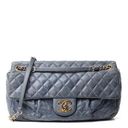 Chanel Iridescent Calfskin Large Chic Quilt Flap Dark Blue 1 of 12