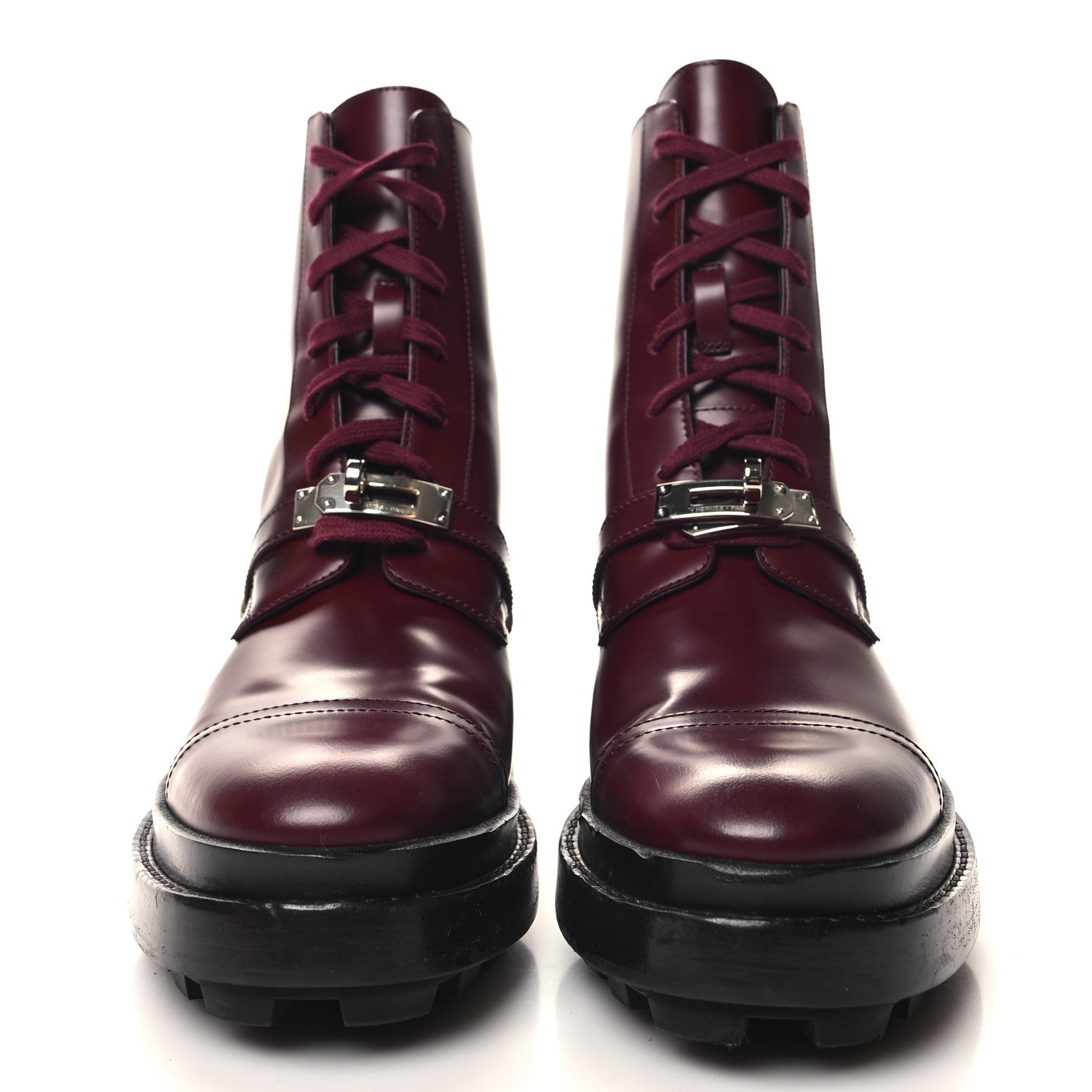 Hermes Glossed Calfskin Funk Ankle Boots 36 Rouge H 2 of 9
