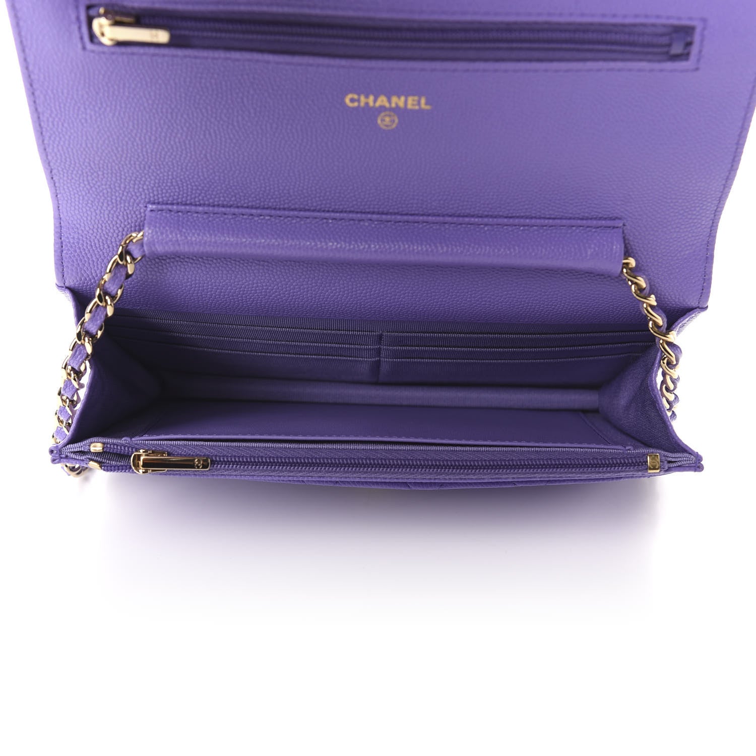 Chanel Caviar Quilted Wallet On Chain WOC Purple 5 of 11