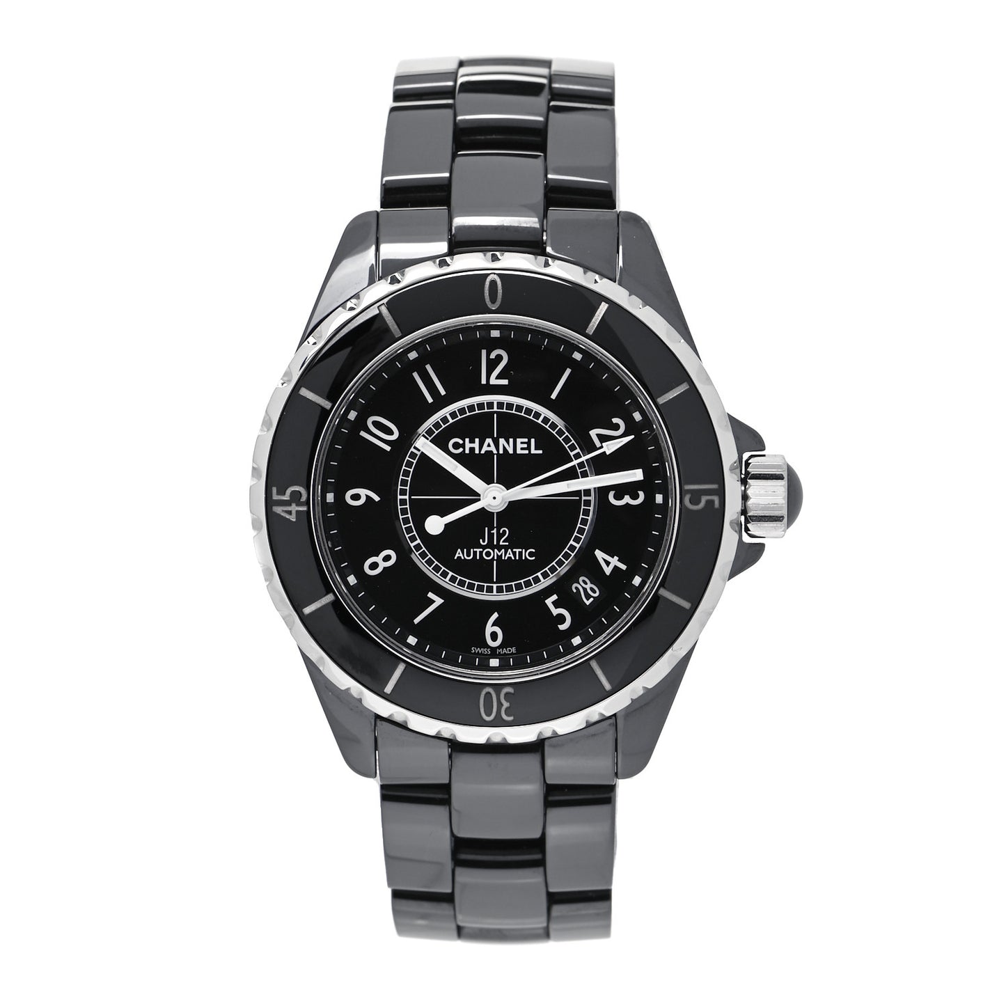 Stainless Steel Ceramic 38mm J12 Automatic Watch Black