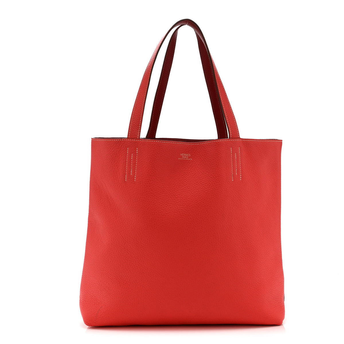 Taurillon Clemence Double Sens Reversible Tote 36 Sanguine Rose Jaipur