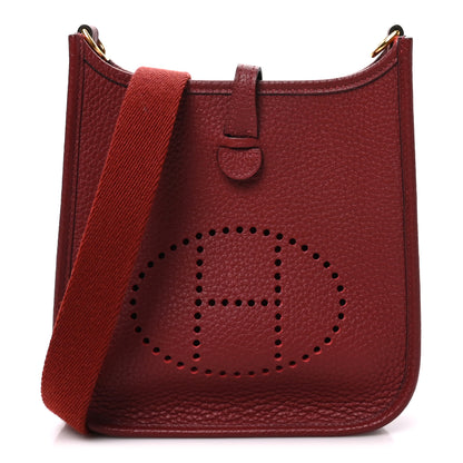 Hermes Taurillon Clemence Evelyne TPM Rouge H 1 of 10