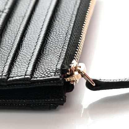 Chanel Caviar Quilted CC Zip Card Holder Black 8 of 9