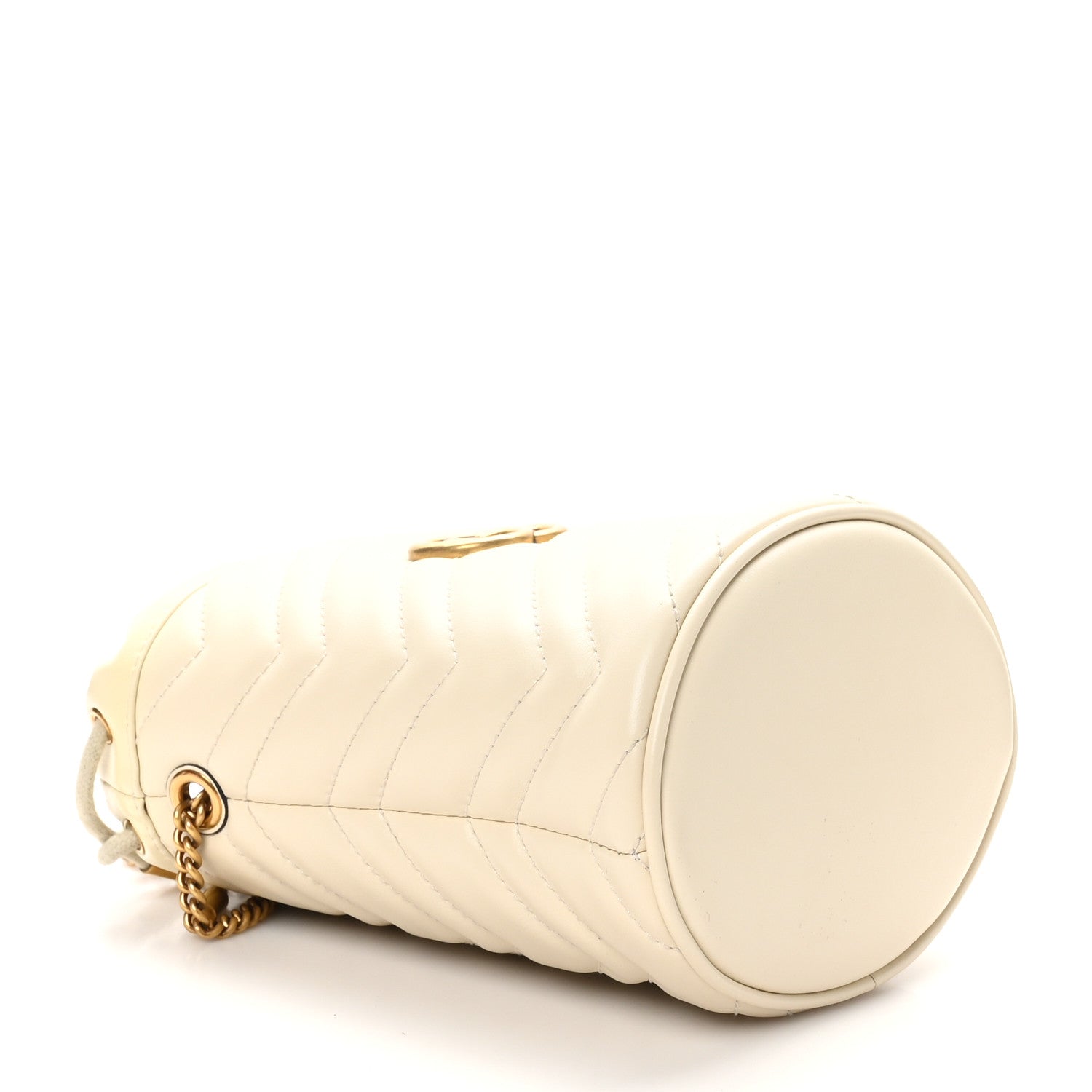 Gucci Calfskin Matelasse Mini GG Marmont 2.0 Bucket Bag White 4 of 11