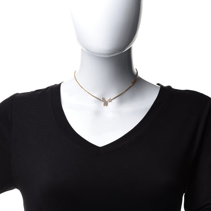 Christian Dior Crystal Diorable Giraffe Logo Necklace Gold 2 of 8