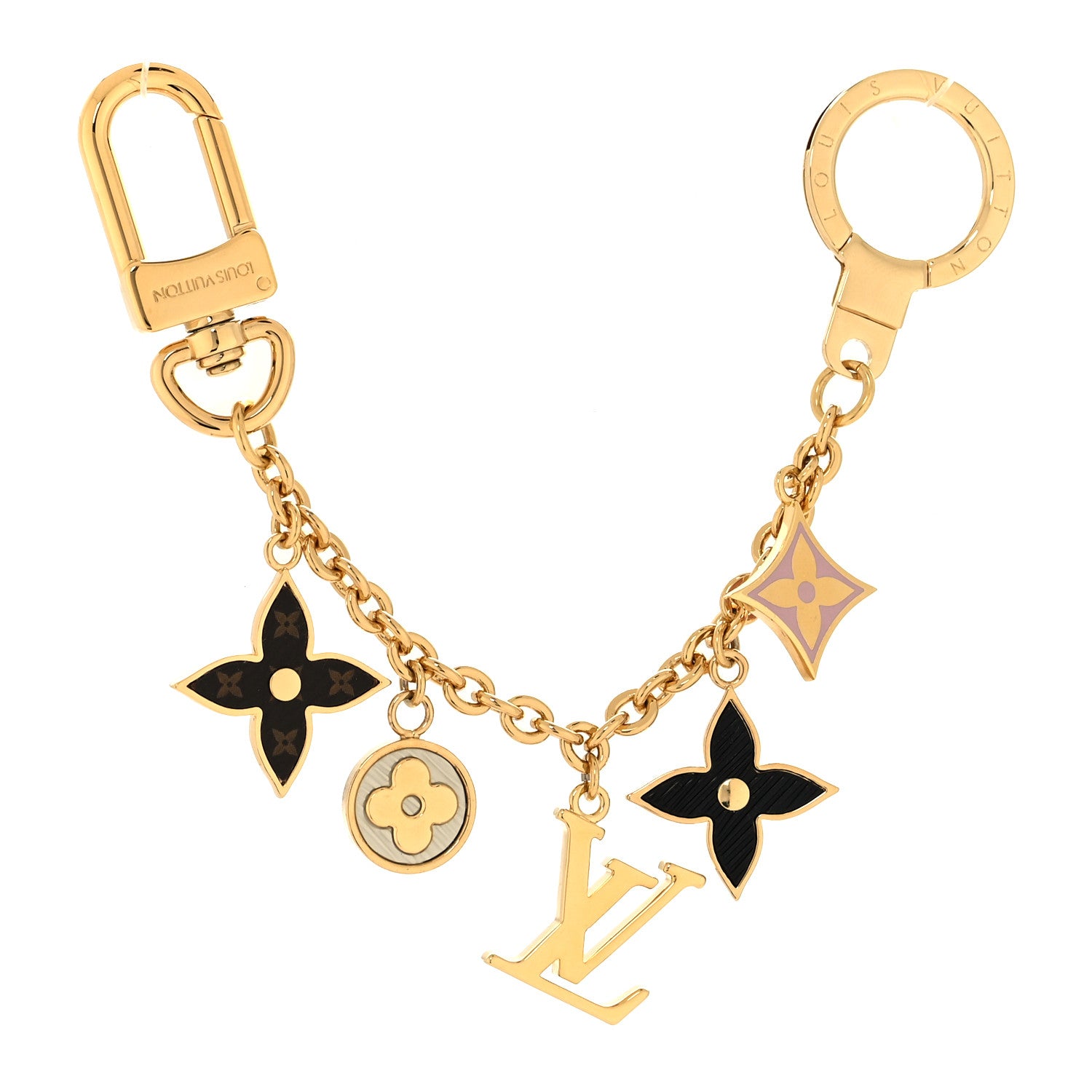 Louis Vuitton Monogram Spring Street Bag Charm Key Holder Gold 1 of 4